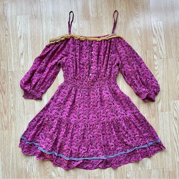 NWT Betsey Johnson Pink/Purple Vines of Bali Mini Dress - Size: Small - Picture 12 of 13